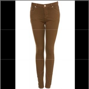 Topshop Moto Denim Jamie Skinny Jeans in Camel W24